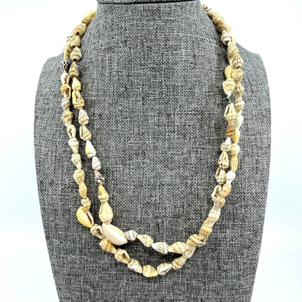 Boho Layered Natural Seashell Necklace Beach Summer Jewelry Statement Accessory